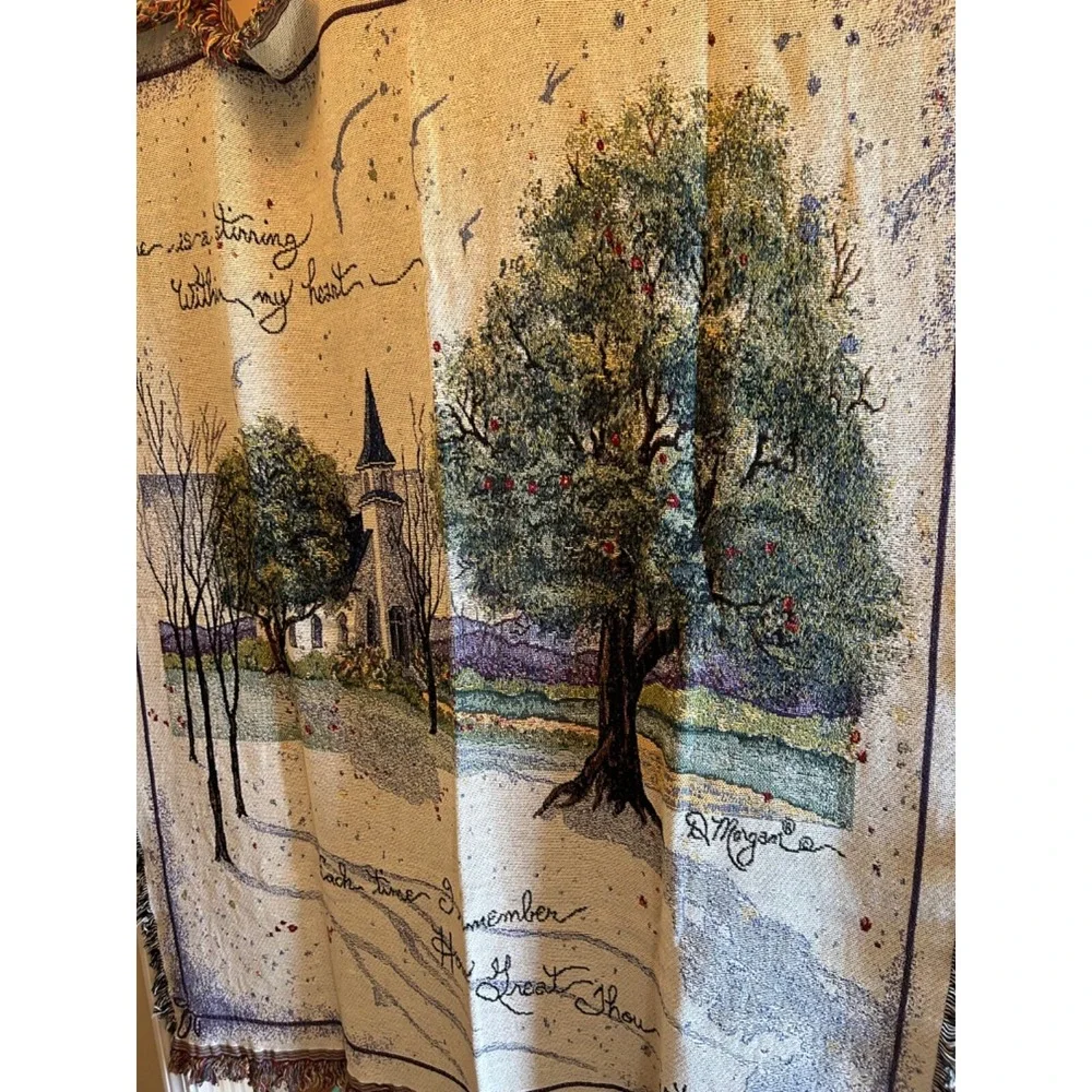 Vtg Amazing Grace Tapestry Afghan Throw Blanket Simply Home Made In USA 2002 NWT